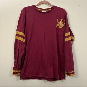 Nickelodeon Lunch Box Fire Bender Long Sleeve Maroon Adult Medium Avatar Shirt